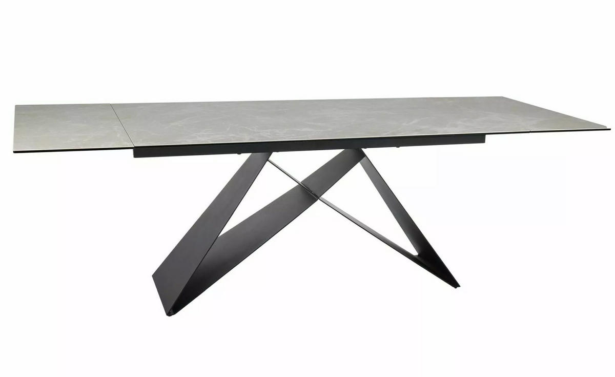 ESSTISCH Westin X / Schwarz Matt 160-240 / 90 / 77cm - Schwarz/Weiß, Holz/Keramik (90/240/77cm) - Feldmann-Wohnen