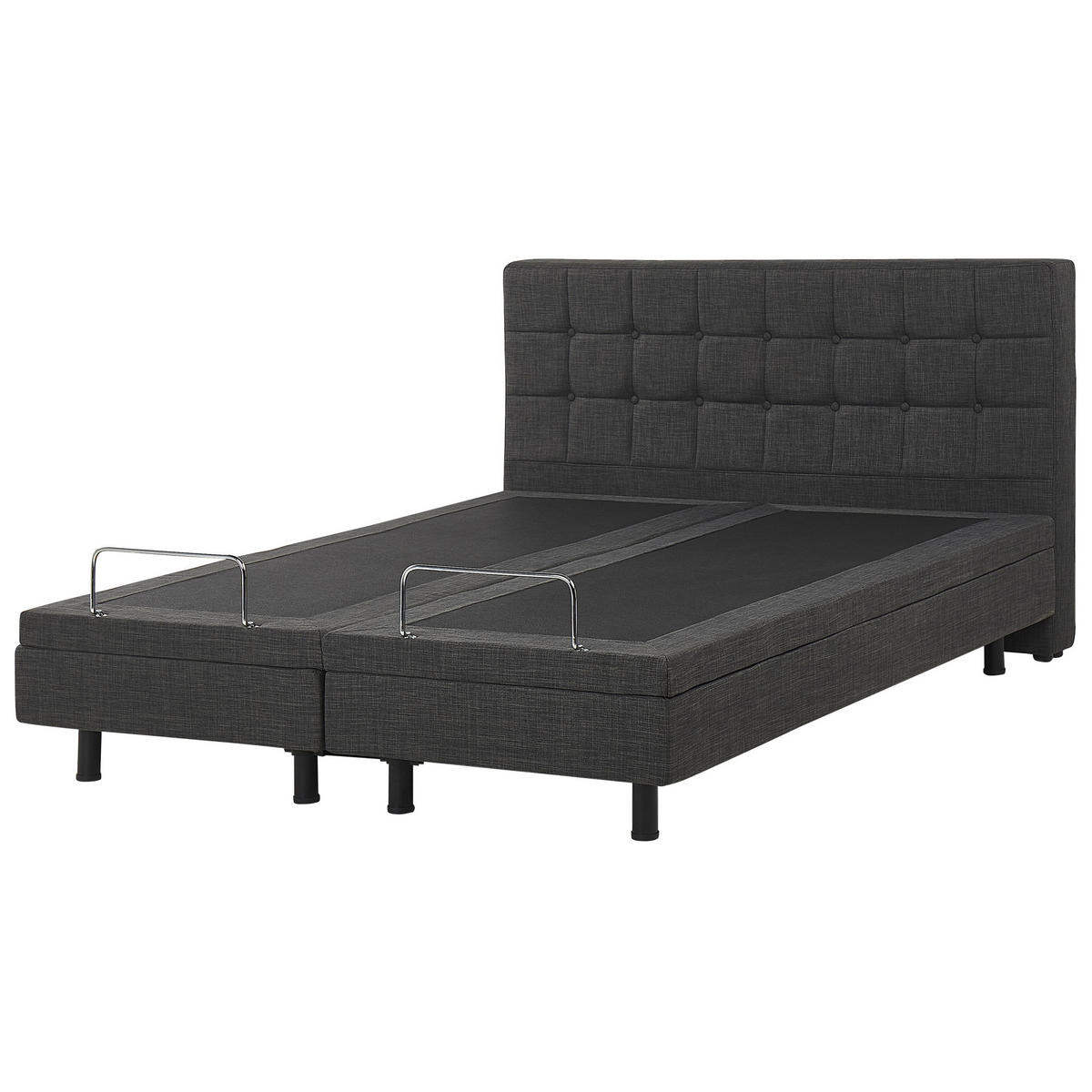POLSTERBETT 160/200cm Dunkelgrau Duke - Dunkelgrau, Textil (160/200cm) - Beliani