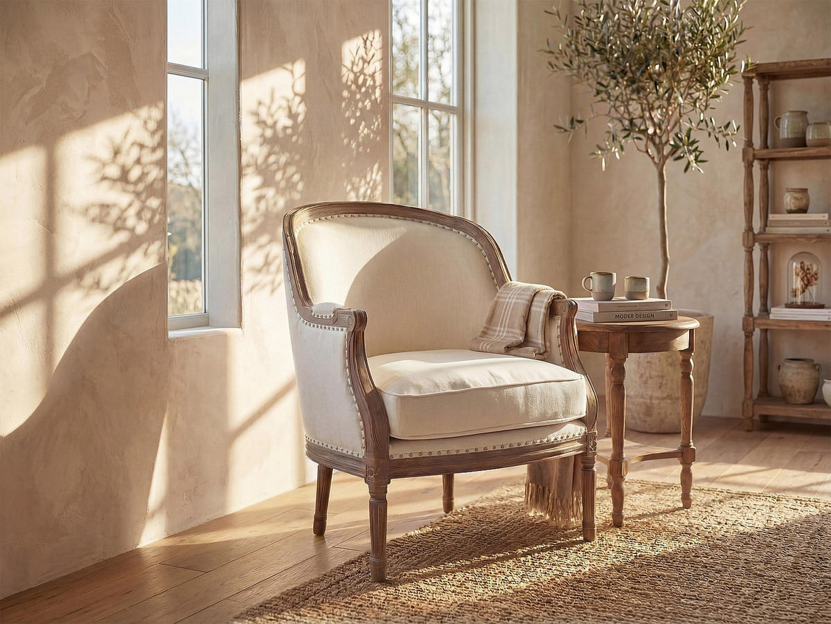 SESSEL mit gerader Rückenlehne - 1 Person - Stoff - Cremefarben - - Creme, Textil (72/89.5/78cm) - Vente-Unique