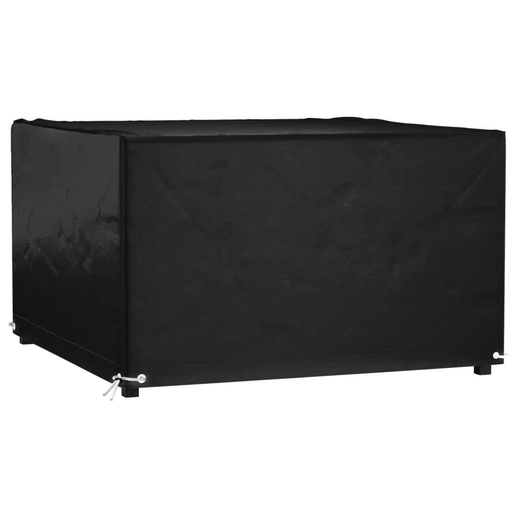 GARTENMÖBEL-ABDECKUNG 8 Ösen 132/132/80 Cm Quadratisch - Schwarz, Kunststoff (132/132/80cm) - vidaXL