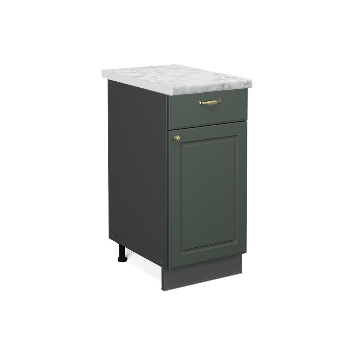 KÜCHENUNTERSCHRANK Fame-Line Grün-Gold Landhaus 40 cm, AP Marmor - Anthrazit/Grün, Holzwerkstoff (40/82/60cm) - Vicco