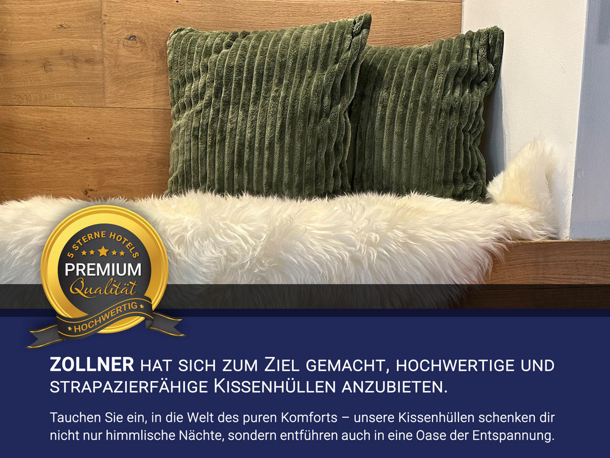 KISSENBEZUG, 2er-Set, 40 x 40 cm, 100% Polyester, Grün - Olivgrün, Textil (40/40cm) - Zollner