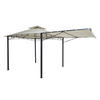 PERGOLA STAHL + SEITENWAND Cremeweiß - Weiß, Textil (490/275/250cm) - MCW