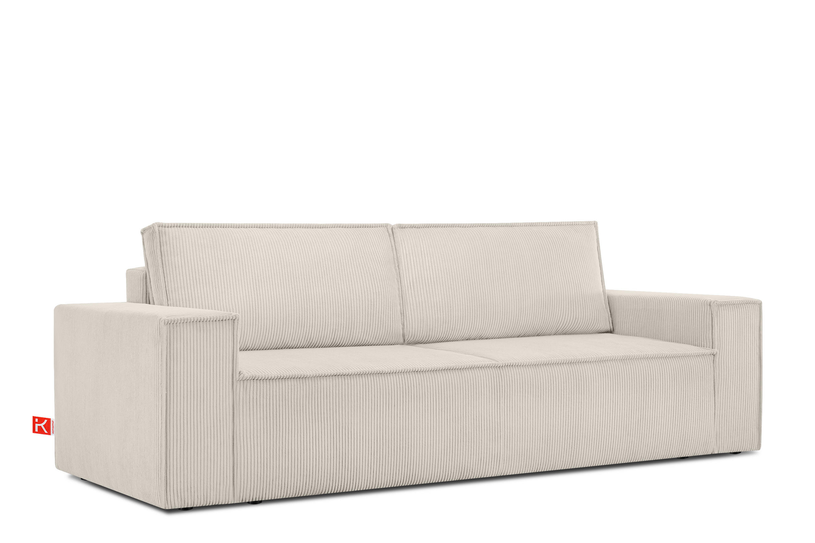 3-SITZER-SCHLAFSOFA NAPI in Pet Friendly Cord-Stoff, cremig - Creme/Schwarz, Textil (244/89/101cm) - KONSIMO®
