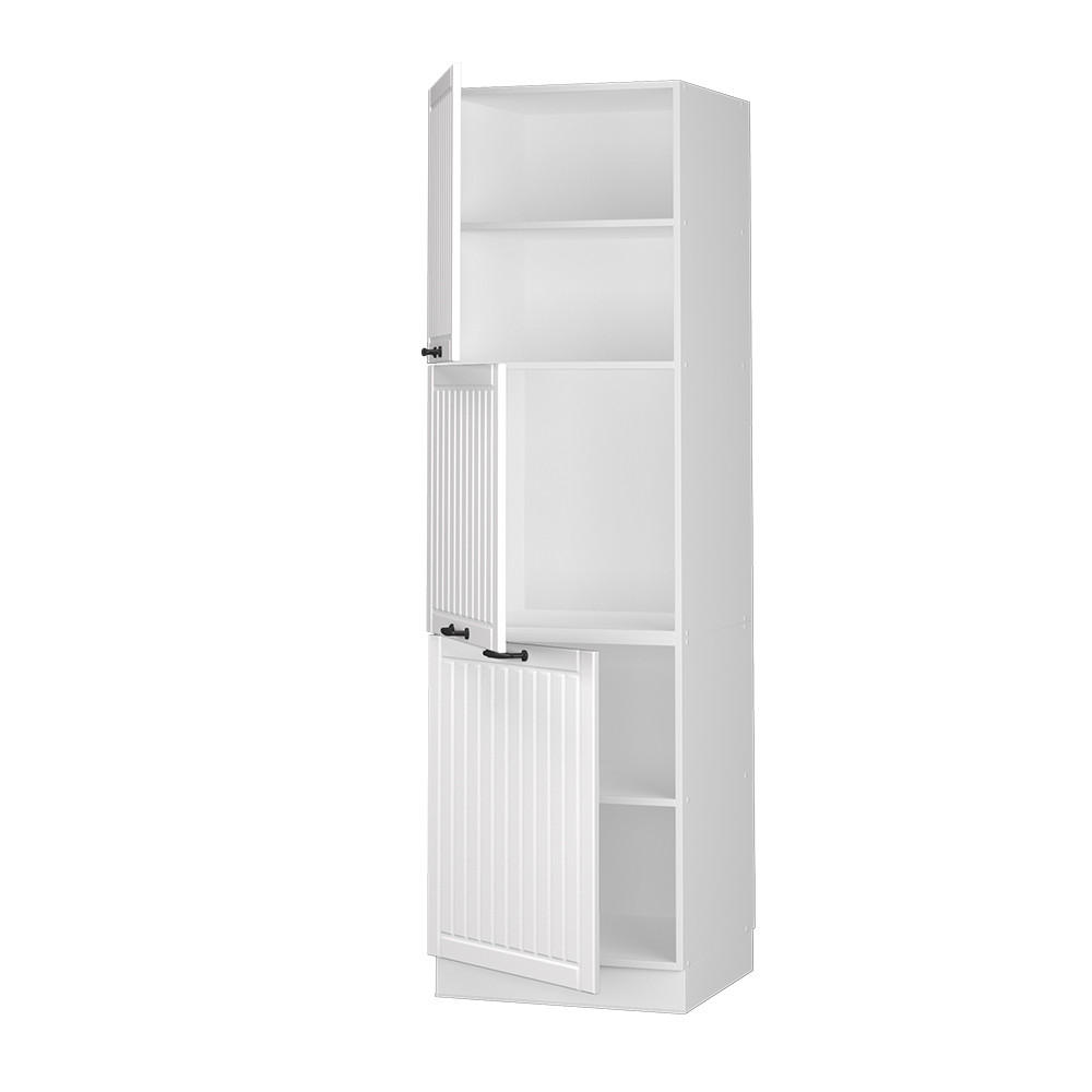 HERDUMBAUSCHRANK Fame-Line Weiß Landhaus 60 cm - Weiß, Holzwerkstoff (60/206.8/58cm) - Vicco