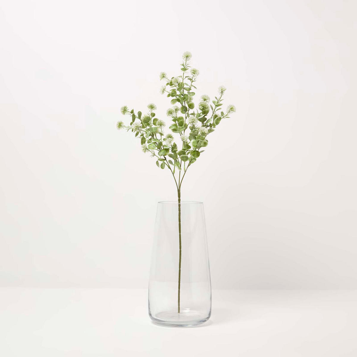 DEKOZWEIG Kugelblüten weiß, langstielig 66 cm - Weiß, Kunststoff (66cm) - Homescapes