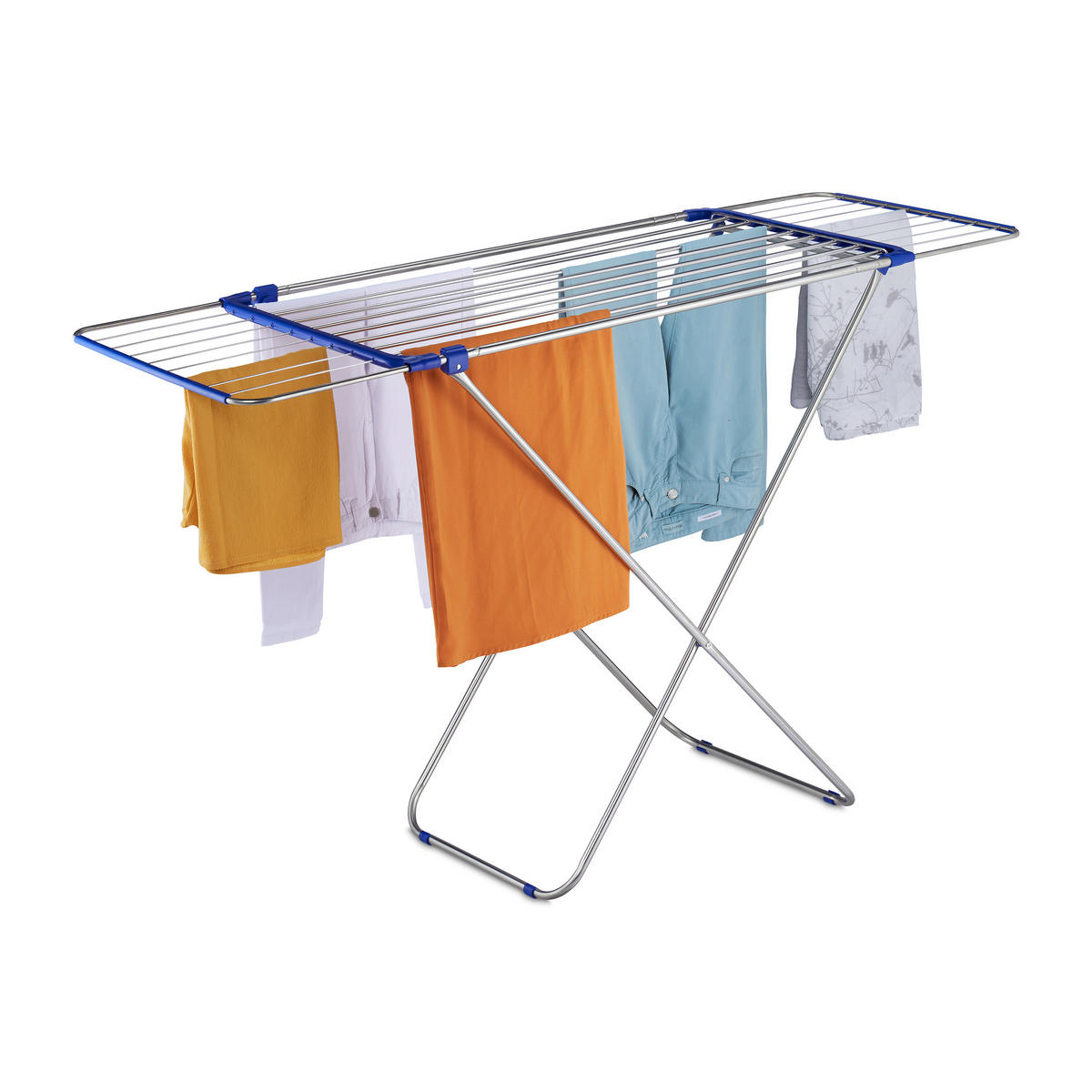 VÝSUVNÝ sušiak - strieborná, kov/plast (176/97/55cm) - Relaxdays