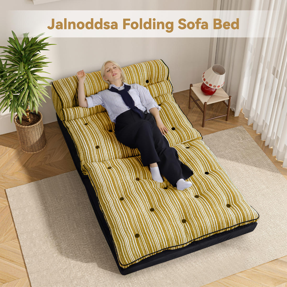 KLAPPSOFA-BETT Gelb 200cm - Gelb, Textil (120/65/100cm) - Vercart