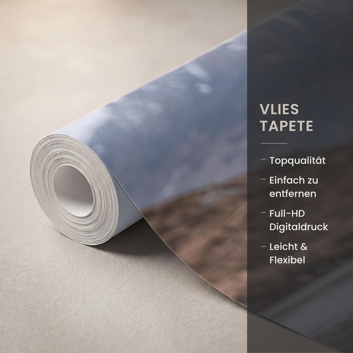 TAPETE - Schottischer Hochländer - Braun - Wasser - 500x200 cm - Braun, Papier (500/200cm) - OnlyWow
