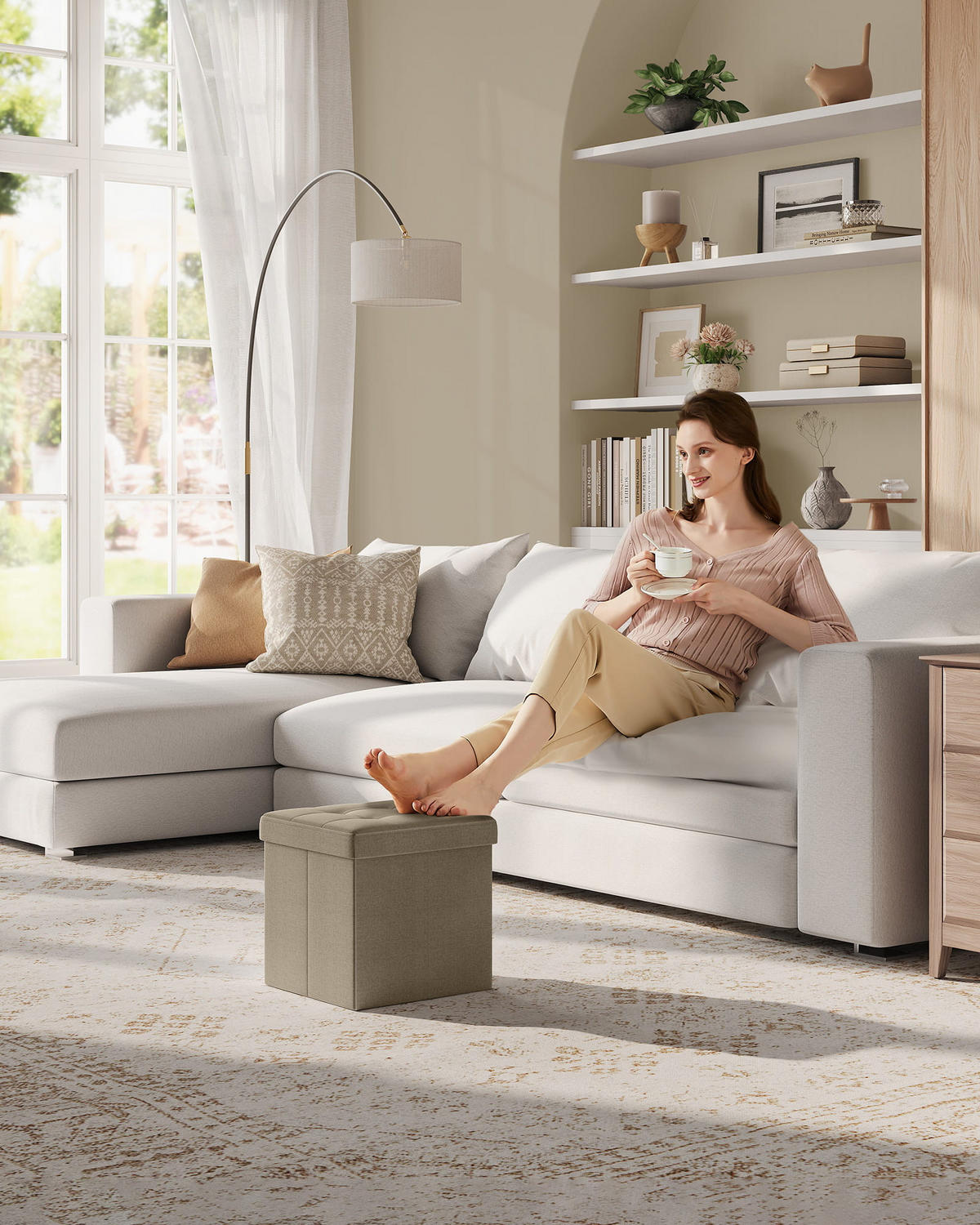 SITZBOX Neutral 30x30 cm mit Stauraum - Naturfarben, Holzwerkstoff (30/30/30cm)