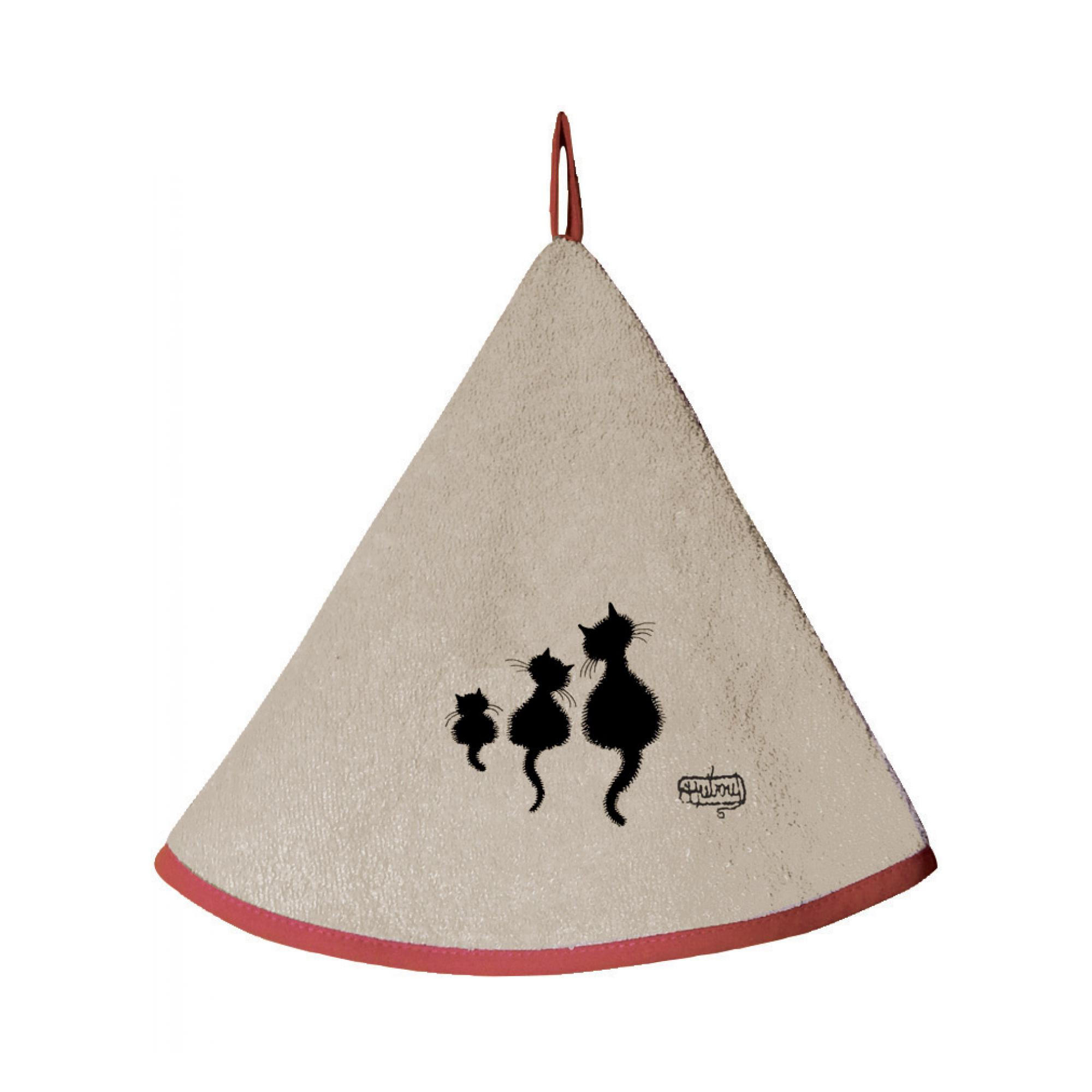 HANDTUCH Dubout 3 chats sandfarben durchmesser 60 cm - Hellgelb, Textil (60/60cm) - Winkler