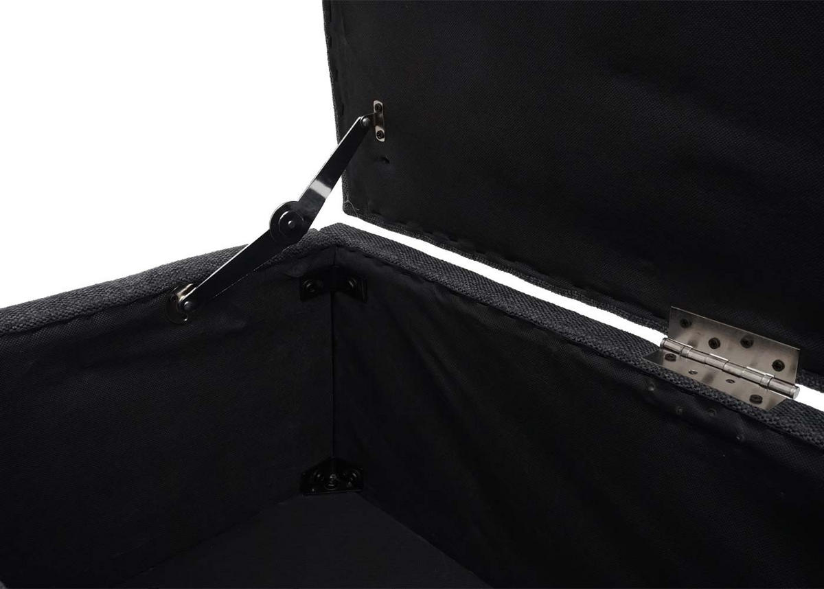 SITZBANK mit Aufbewahrung Lars Leder + Kunstleder Rot 45x112x45cm - Dunkelgrau, Kunststoff (112/45/45cm) - BERLINLODGE