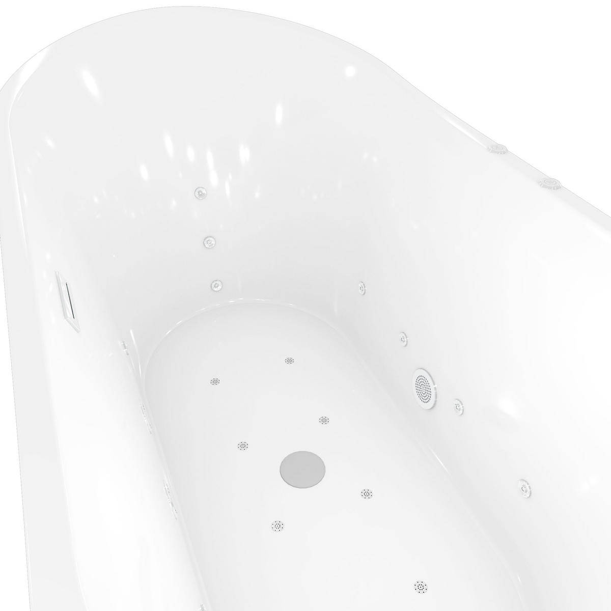 FREISTEHENDE Badewanne Wanne F23 180x92cm Whirlpool - Weiß, Glas/Kunststoff (80/72/180cm) - AcquaVapore by Sandra Jentho