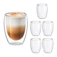 LATTE Macchiato Gläser - Transparent, Glas (9/11/9cm) - Relaxdays