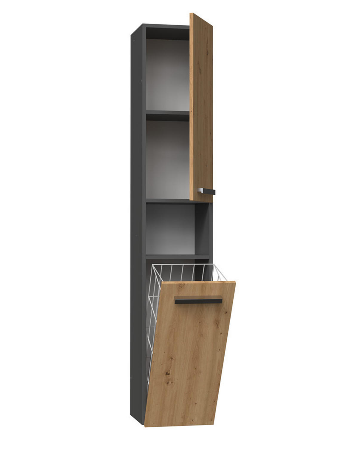SKRIŇA kúpeľňová - antracitová, kompozitné drevo (31/174/30cm) - RAUMHIRSCH FURNITURE