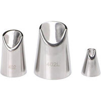 SPRITZTÜLLEN Set 3-teilig Edelstahl - Silberfarben, Metall (3/3/4.7cm)
