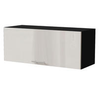 KLAPPHÄNGESCHRANK Brerra W4B/90 Schwarz / RAL 9001 creme Hochglanz 90 / 32,5 / 36cm mit Blum Aventos Klappenbeschlag - Creme/Schwarz, Holz/Holzwerkstoff (90/36/32.5cm) - Feldmann-Wohnen