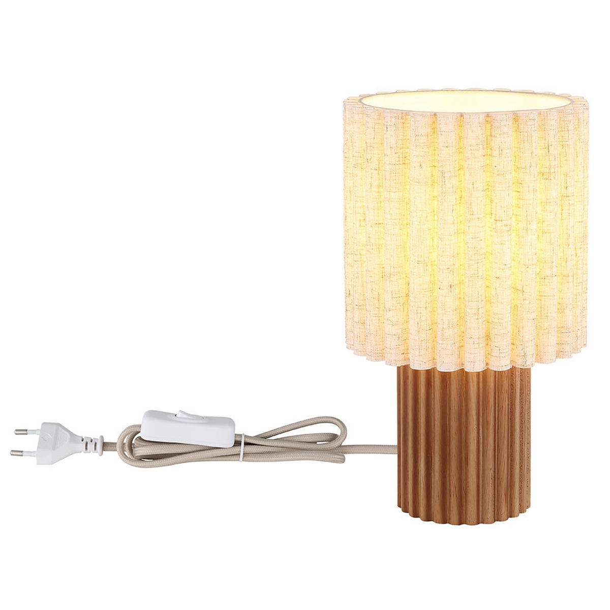 NACHTTISCHLAMPE JANNIE Holz Braun Retro - Braun, Holz (18/18/30cm) - Globo Lighting