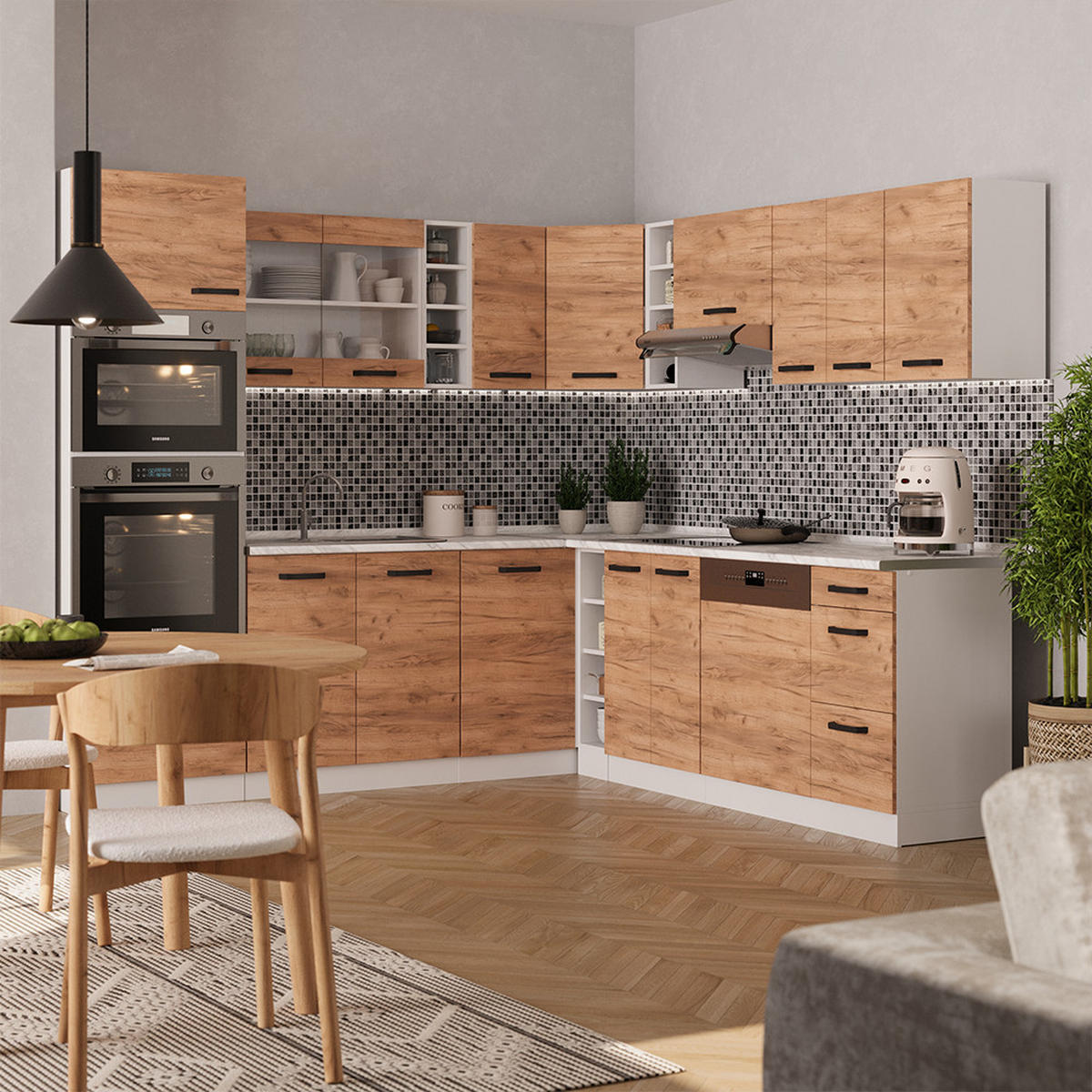 Honigeiche/Weiß, Holzwerkstoff (247/81.6/60cm) - Vicco