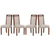 ESSZIMMERSTUHL – Set 4x ROMA 5 nussbaum, neve 13 - Champagner/Nussbaumfarben, Holz (45/96/41cm) - Leaf Design