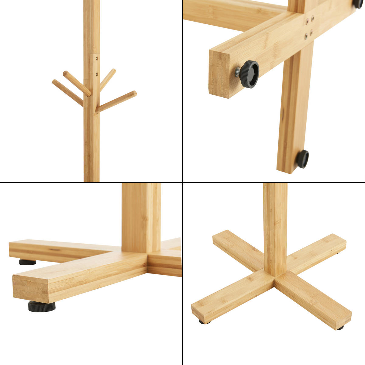 GARDEROBENSTÄNDER Jämsä - Naturfarben, Holz (38/176/38cm) - [en.casa]