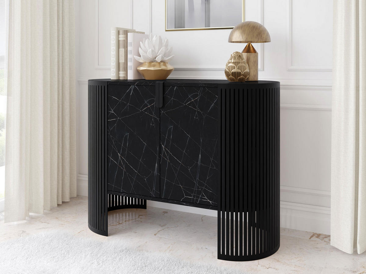 KOMMODE Fikoli - Schwarz, Holzwerkstoff/Metall (120/90/40cm) - MIRJAN24