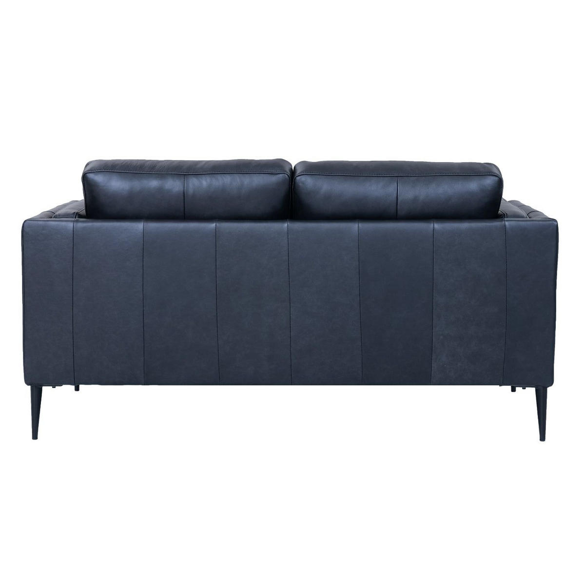 ZWEISITZER-SOFA Echtleder Schwarz - Schwarz, Leder/Metall (157/83/88cm) - Furnhouse
