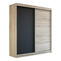 SCHWEBETÜRENSCHRANK 120 CM PAX Farbe: Sonoma / schwarz / sonoma - Schwarz/Braun, Holzwerkstoff (120/215/59.5cm) - A&J MöbelLand