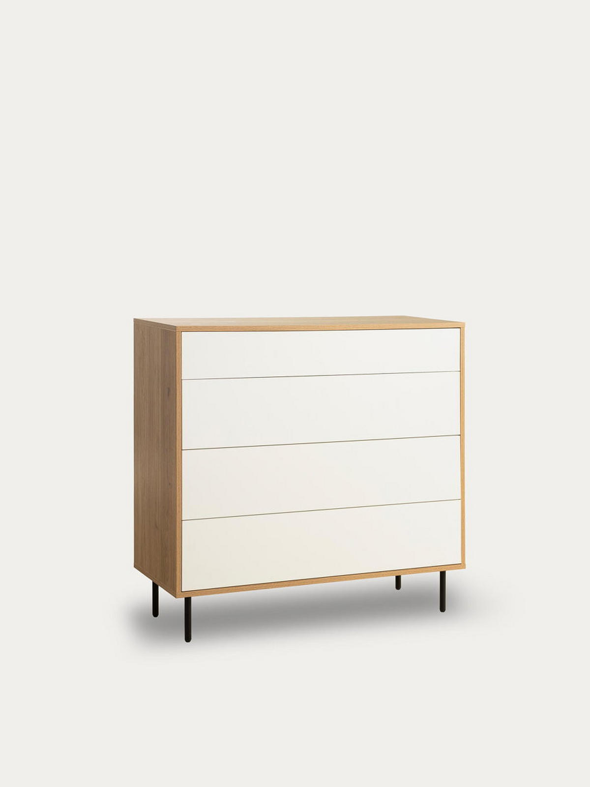 KOMMODE Zach Natur - Weiß 100 cm x 95 cm - Braun, Holzwerkstoff (100/95/41cm) - Kenay Home