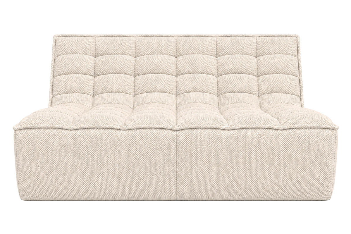 POHOVKA 2místná modulární, plyšová tkanina Pop, Krémová, LAZY - krémová, dřevo (160/76/93cm) - Kaiser Möbel