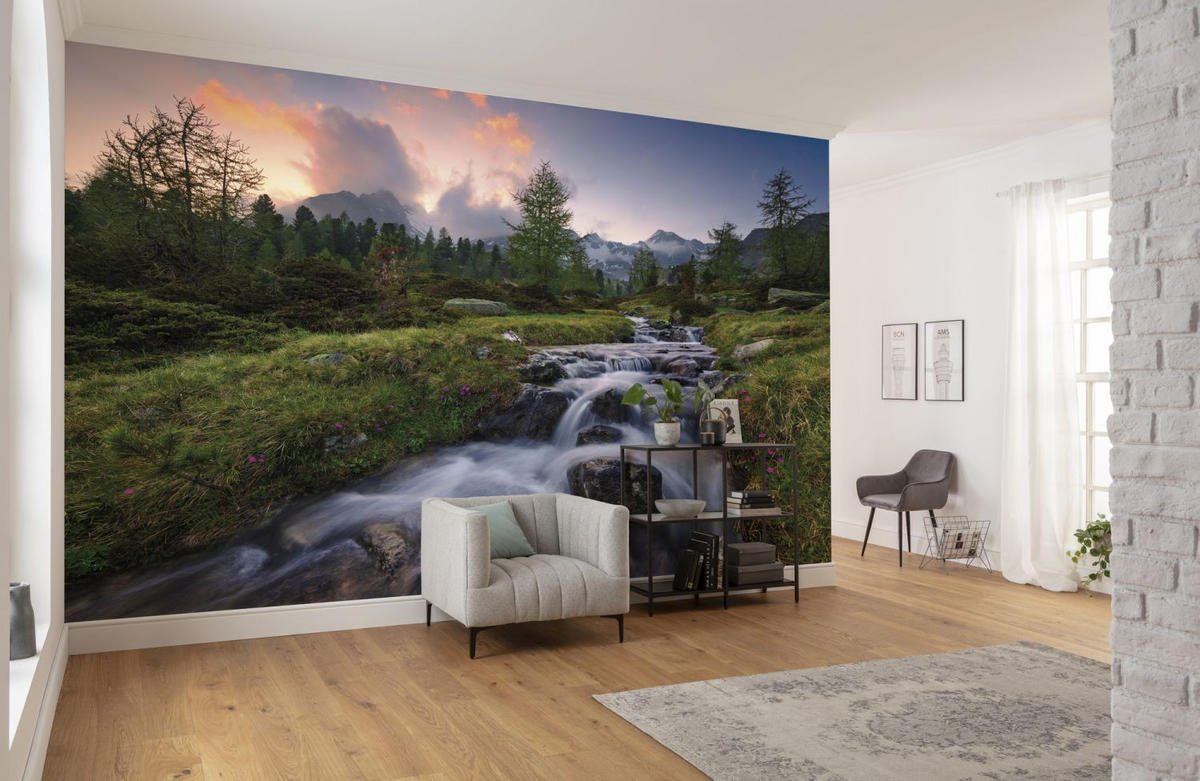 FOTOTAPETE Landschaft 450 x 280 cm - Grün, Papier (450/280cm) - Sanders & Sanders