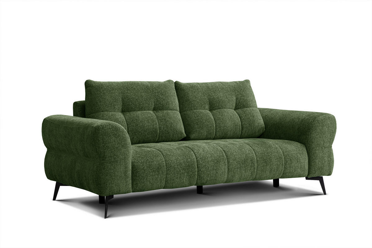 SOFA SALVINI 3-Sitzer, dunkelgrün - Dunkelgrün, Holz/Textil (237/88/99cm) - Courtois Laville