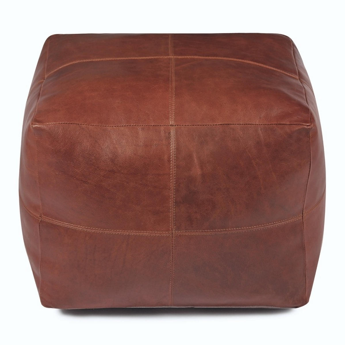 POUF 50/50/45 cm Echtleder Braun - Braun, Leder (50/45/50cm) - Furnhouse