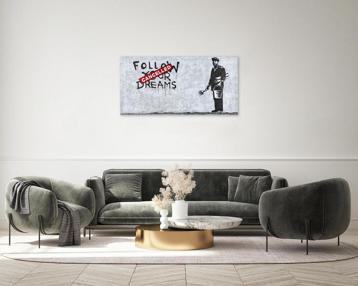 ACRYLBILD HANDGEMALT 120/60 cm - Rot/Schwarz, Holz/Textil (120/60cm) - KUNSTLOFT