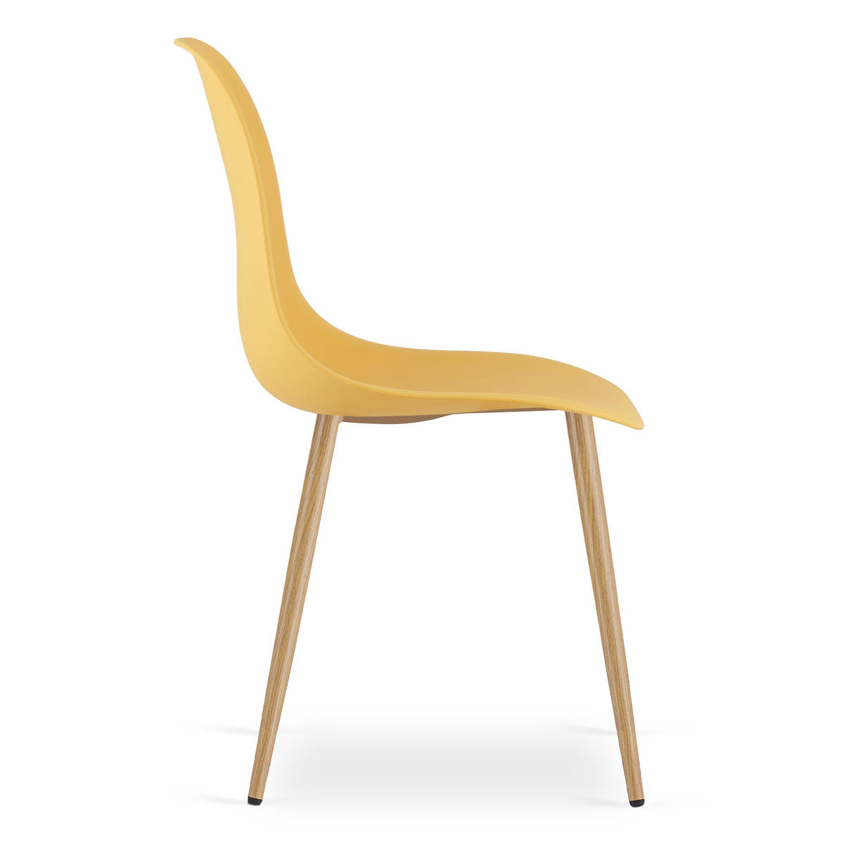 ESSZIMMERSTUHL 2-er Set KALEO Senffarbener Sitz, natürliche Beine - Currygelb/Naturfarben, Kunststoff (46/84/51cm) - Valora