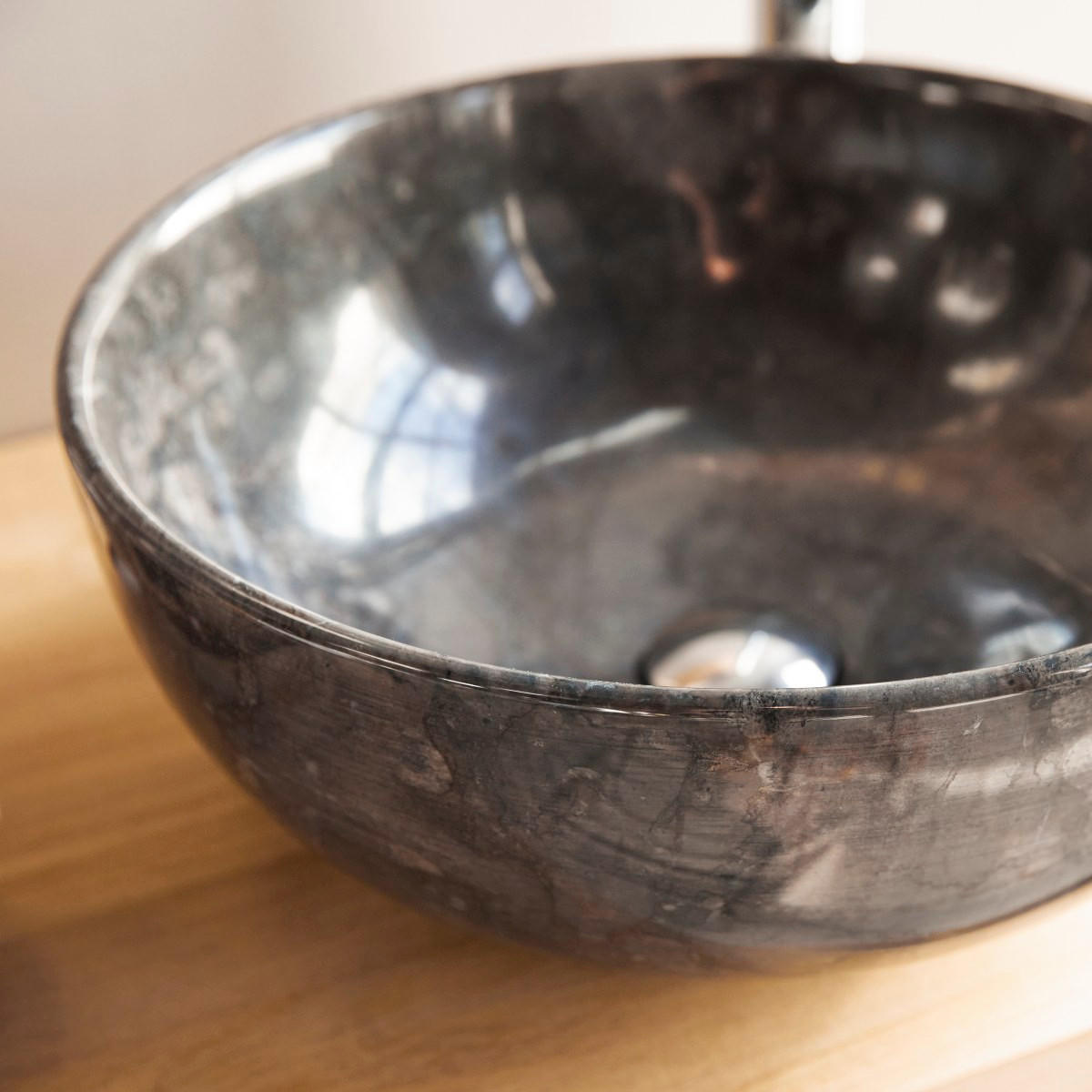 WASCHBECKEN Mia Grau aus Marmor - Grau, Stein (40/17/40cm) - Tikamoon