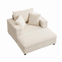 SOFA Cord Beige mit Stauraum - Beige, Holzwerkstoff/Kunststoff (137.5/89/81cm) - WISHDOR