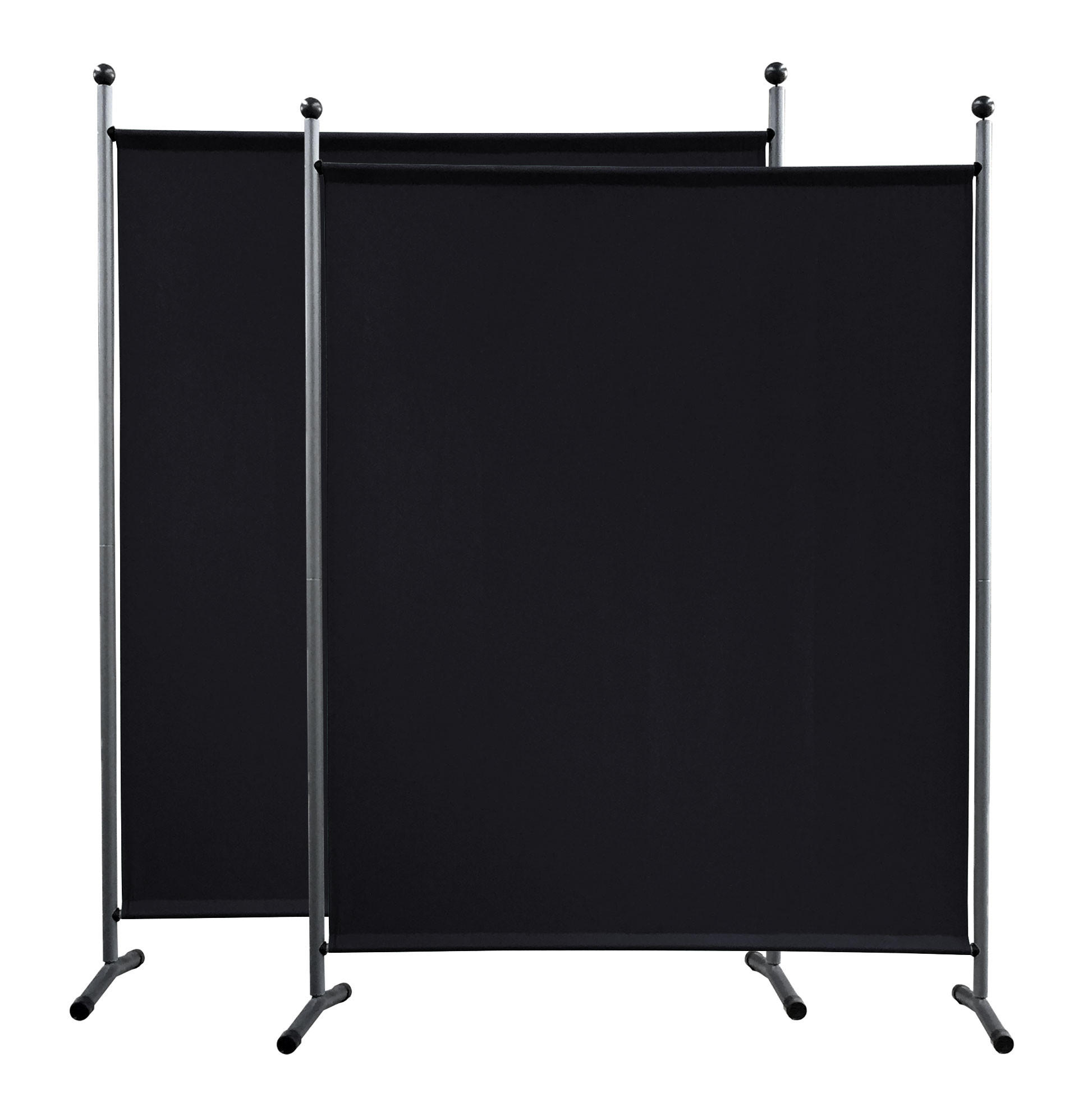 PARAVENT 2 Stück 1-tlg. 150x190 cm Schwarz - Schwarz, Metall (150/190cm) - QUICK STAR