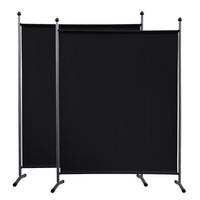 PARAVENT 2 Stück 1-tlg. 150x190 cm Schwarz - Schwarz, Metall (150/190cm) - QUICK STAR