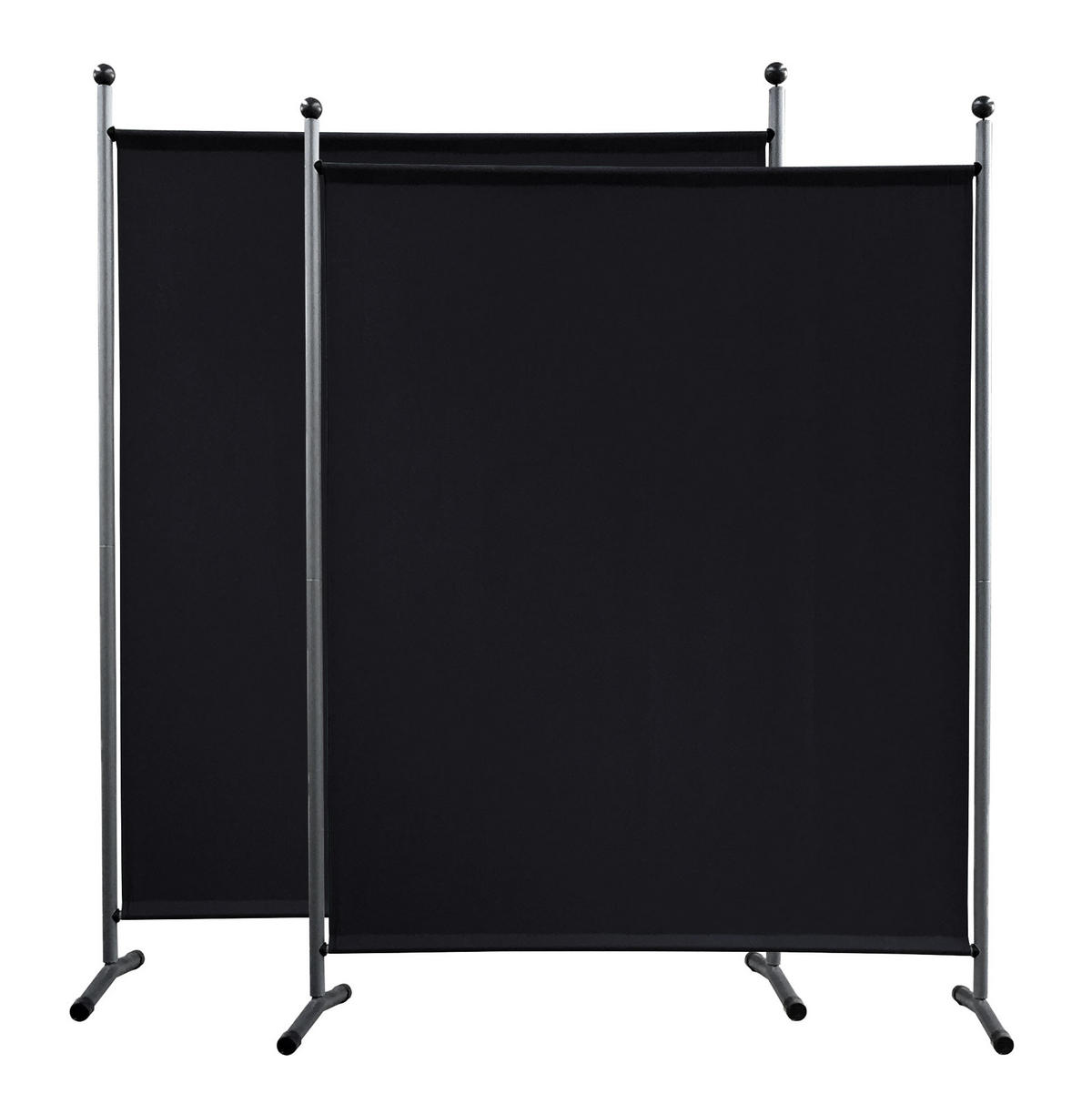 PARAVENT 2 Stück 1-tlg. 150x190 cm Schwarz - Schwarz, Metall (150/190cm) - QUICK STAR