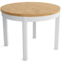TISCH Weiss KIKI Ausziehbar - Eichefarben/Weiß, Holzwerkstoff (65/100/77cm) - Sepro Meble