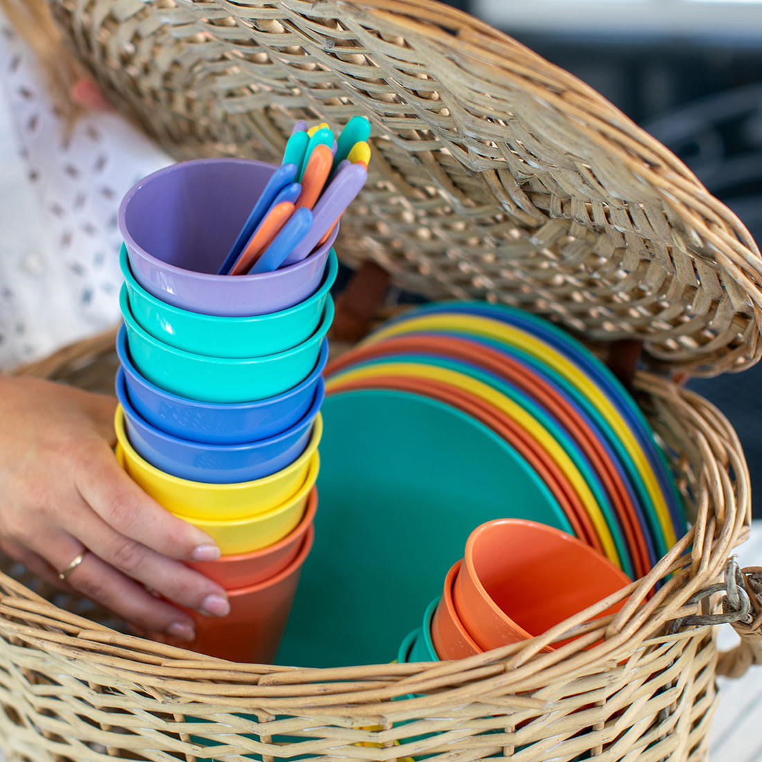 CAMPING-GESCHIRRSET Nora Lollipop 16-teilig - Multicolor, Kunststoff (1/1/1cm)
