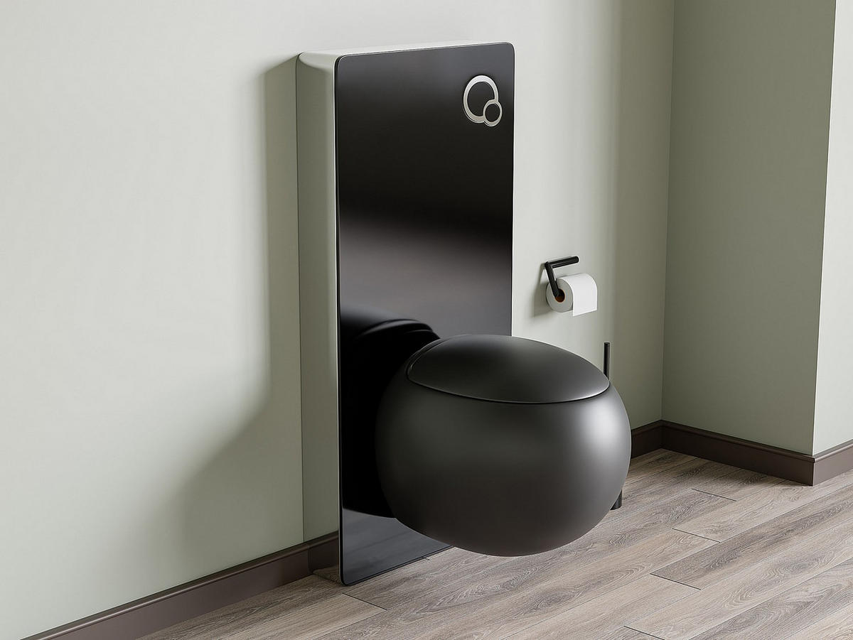 HÄNGE WC - 40 cm x 58 cm - keramik - schwarz Huro - Schwarz, Keramik (40/39/58cm) - Vente-Unique