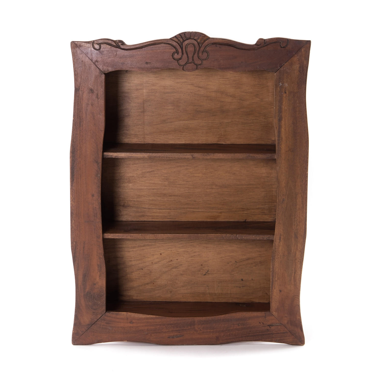 WANDREGAL Clea 80 Mahagoni Holz, 3 Ebenen dunkelbraun - Naturfarben, Holz (59/80/17cm) - DESIGN DELIGHTS