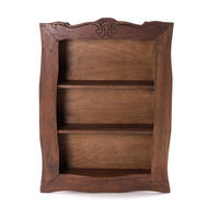 WANDREGAL Clea 80 Mahagoni Holz, 3 Ebenen dunkelbraun - Naturfarben, Holz (59/80/17cm) - DESIGN DELIGHTS