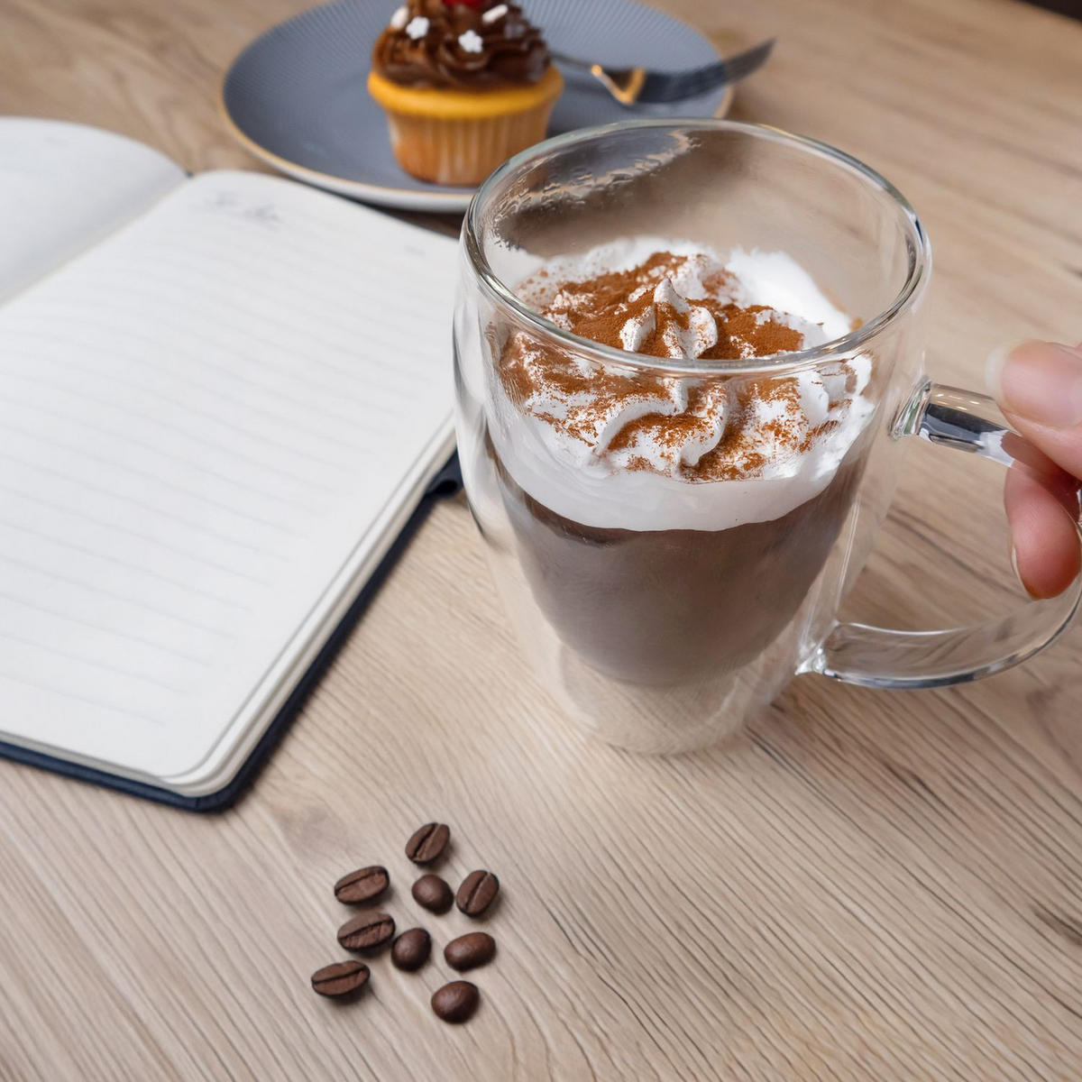 KAFFEEGLAS 250 ml (2er-Set) - Transparent, Glas - Intirilife
