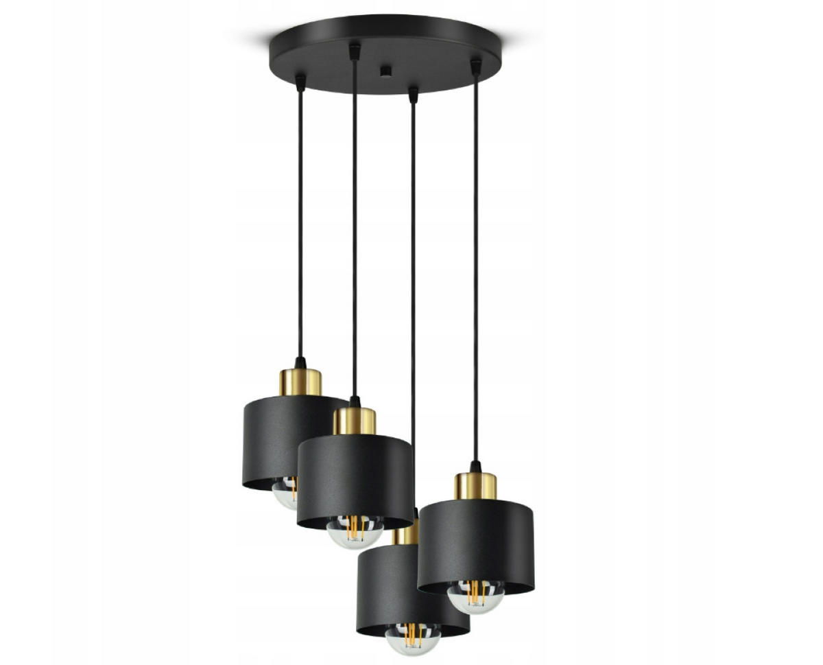 PENDELLEUCHTE BLACKSPOT - Goldfarben/Schwarz, Metall (35/35/80cm) - kiki design