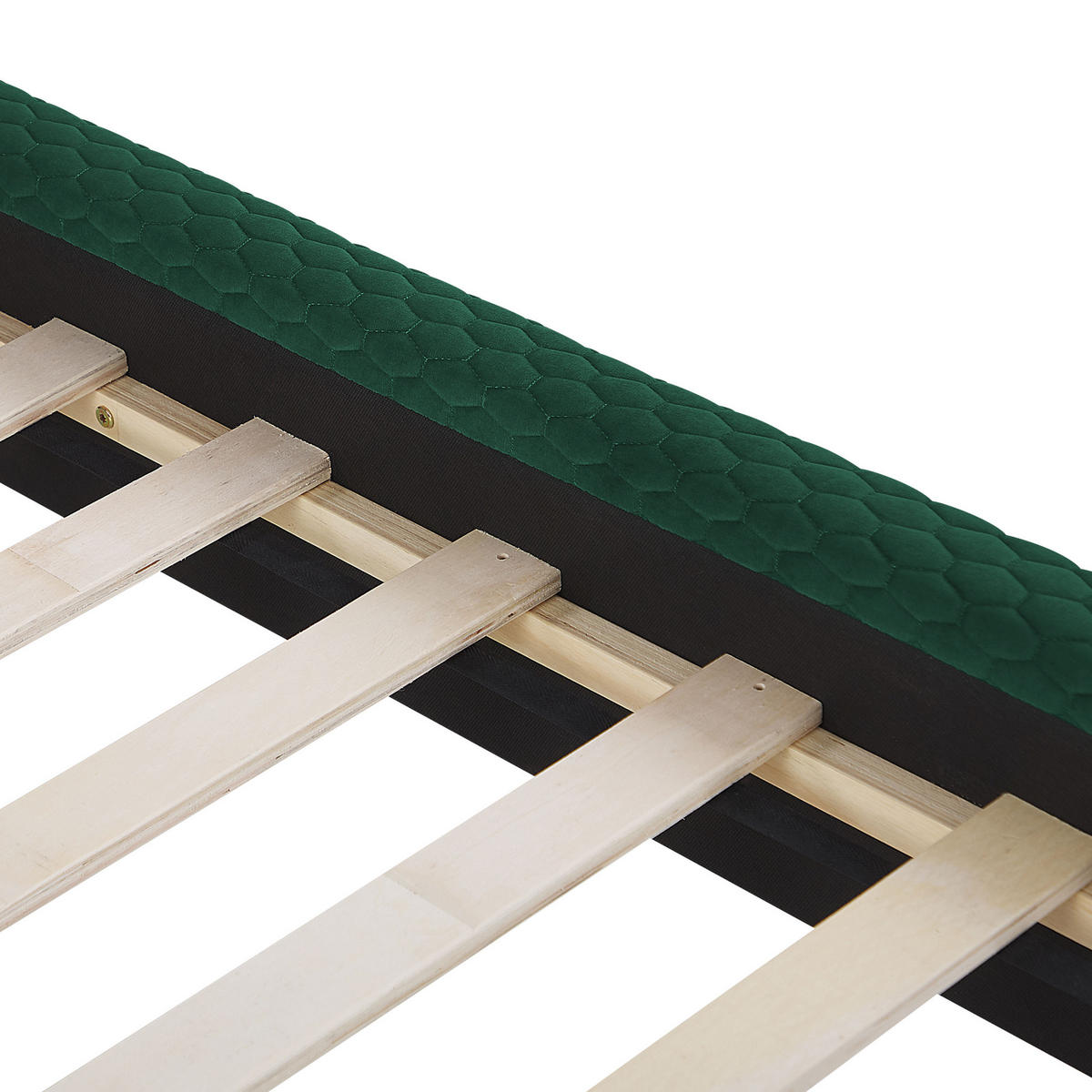 POLSTERBETT 140/200cm Dunkelgrün Bayonne - Dunkelgrün, Textil (140/200cm) - Beliani