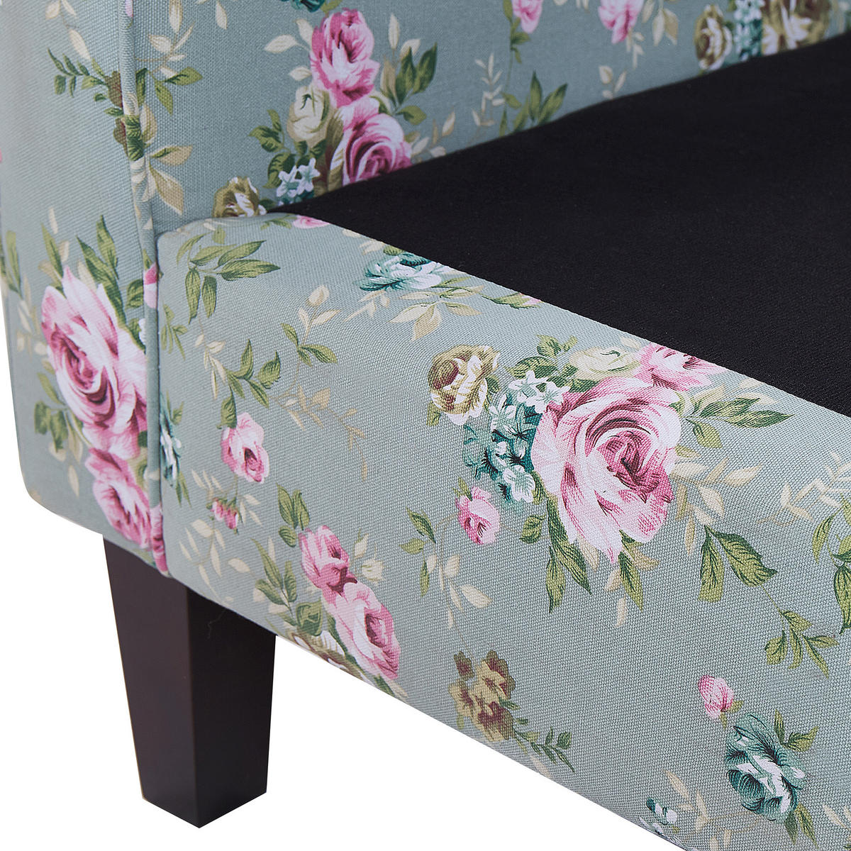 SESSEL Polsterbezug grün Blumenmuster plus Hocker Hamar - Multicolor/Grün, Textil (77/95/78cm) - Beliani