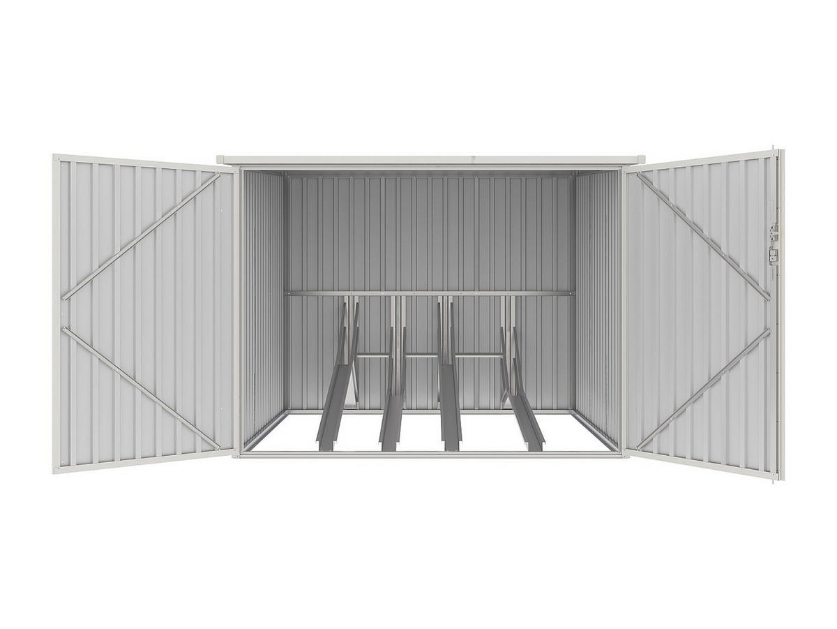 METALL-FAHRRADUNTERSTAND aus verzinktem Stahl - Anthrazitgrau - 4 m² für 4 Fahrräder - NIKI - Anthrazit, Metall (189/142/189cm) - Vente-Unique